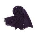 thumbnail image 2 of Lepsheexh Womens Scarf Breathable Bali Yarn Solid Head Wrap Shawl Scarf With Colorful Pearls Sewn On Both Sides, 2 of 4