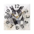 thumbnail image 5 of Cow Cat Short Hair Wall Clock Square Silent Non Ticking Battery Operated Clock for Home Bathroom Kitchen Bedroom Living Room, 5 of 8