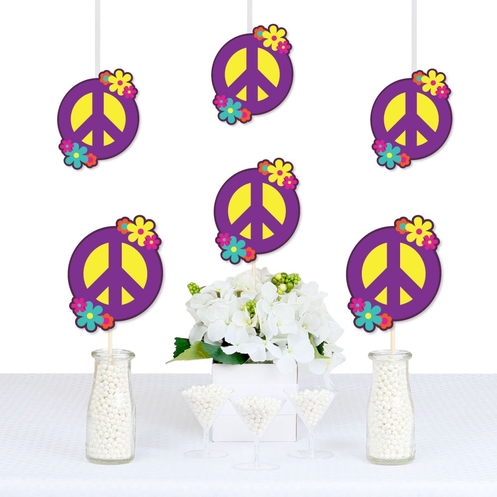 60's Hippie Peace Sign Decorations DIY 1960s Groovy Party Essentials