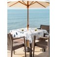 thumbnail image 2 of Outdoor Tablecloth with Umbrella Hole and Zipper, Blue Yellow Spring Floral Square Table Cloth 54x54 Inch Waterproof Tablecloth, Watercolor Botanical Flowers Picnic Table Cover for Patio Camping, 2 of 7