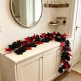 thumbnail image 6 of Kdkad Halloween Black Maple Leaf Vines, Artificial Fall Garland, Flexible Foliage Hanging Vines, Halloween Decorations for Porch, Fireplace, Railing, Table, Halloween Party Decor, 39In, 6 of 7