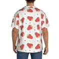 thumbnail image 3 of Lsque Hand Drawn Strawberry print Men's Cuban Collar Short Sleeve Shirt Summer Beachwear Casual Button Down Fashionable Vacation Leisure Shirt-X-Large, 3 of 7