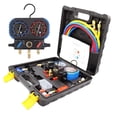 thumbnail image 4 of 3-Way AC Diagnostic Manifold Gauge Set With Case For Charging Fits R410A R134A R22 R404A Refrigerants 5FT Hoses, 4 of 5
