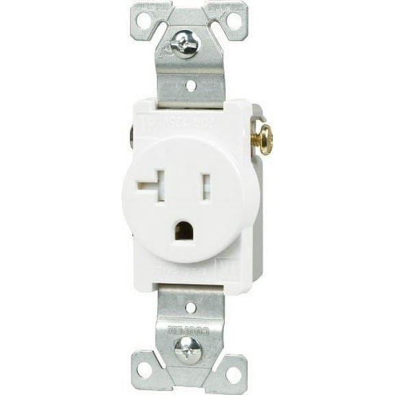 Eaton Wiring Devices TR1877W-BXSP Single Receptacle 20 A White