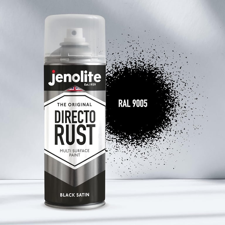 JENOLITE Directorust Satin Spray Paint | BLACK | 13.52fl oz (400ml