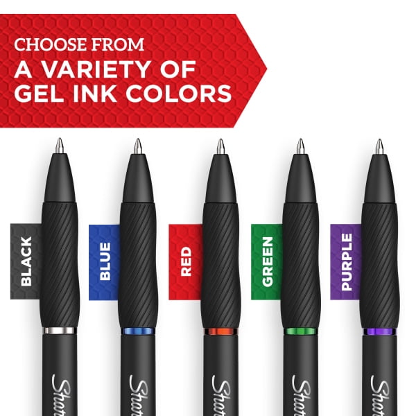 S-Gel Retractable Gel Pen Fine 0.5 mm, Blue Ink, Black Barrel, Dozen