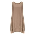 thumbnail image 3 of MELDVDIB Linen Dresses for Women Crewneck Sleeveless Spring Summer Midi Dress Solid Color Oversized Loose Outfits, 3 of 6