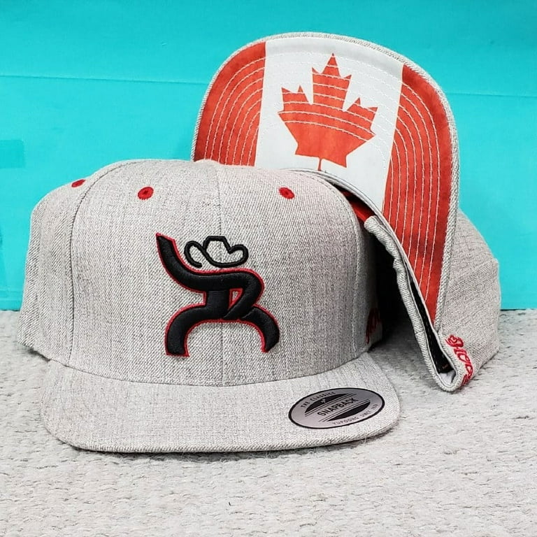 Hooey Mens Canada 3D Embroidered Roughy Logo Snapback Ball Cap Grey One Size Walmart