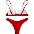 thumbnail image 2 of Maillot de Bain Deux Pièces pour Femmes, Bikini Triangle et String à Nouer sur le Côté, 2 of 3