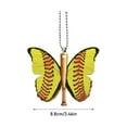 thumbnail image 3 of Farmhouse Wreath Softball Enthusiast Gift Acrylic Flat Baseball Butterfly Pendant Car Pendant Interior Charm Pendant,Yellow Household Pendant, 3 of 6