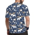thumbnail image 2 of Wukai Forest Elk Print Men's Short-Sleeved Mesh T-Shirt,Quick-Dry Short Sleeve Workout T-Shirt-X-Small, 2 of 8