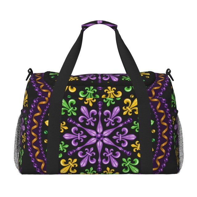 Easygdp Mardi Gras5 Bolsa de Gimnasio, Bolsa de Viaje Duffel, Bolsa de Fin de Semana con Compartimentos, Bolsa de Mano para Noche