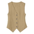 thumbnail image 7 of Womens Vest Top - Cotton Linen Shirts Summer 2026 Button Down Tank Tops Business Casual Boho Sleeveless Blouses, 7 of 7