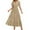Khaki, variant on Tiered Dress Women Horkkom Summer V Neck Maxi Dresses Solid Color Short Sleeve Pleated A Line Dresses Khaki M