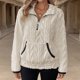 thumbnail image 1 of Sudadera con capucha de lino,Sudadera polar con cremallera para mujer, sudadera con solapa y bolsillos, poliéster ligero, top informal de manga larga para el hogar, sopatenor, 1 of 8