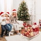 thumbnail image 5 of Trineo de Papá Noel de Metal para Regalos Decoración Festiva Navideña con Estrellas Doradas 99 x 36 x 61 cm Rojo Costway, 5 of 10