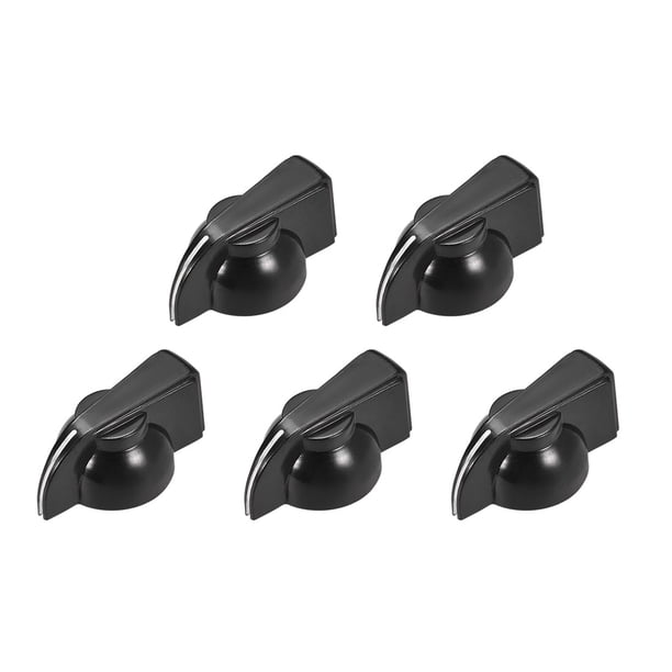 Perillas de control de potenciómetro de 6mm para guitarra, perilla de volumen y tono de acrílico negra, 5 piezas
