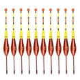 thumbnail image 1 of Flotadores de pesca de madera shamjiam 10pcs Bobbers Boya Vertical Aparejos, 1 of 9