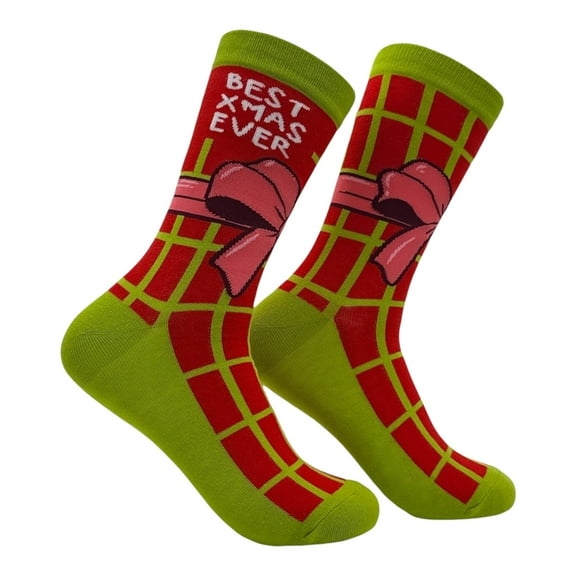 Best Xmas Socks Ever Funny Sarcastic Christmas Graphic Novelty Footwear for Ladies