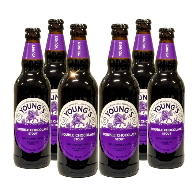 Six Pack Cerveza Young's Doble Chocolate 500ml c/u Young's Stout