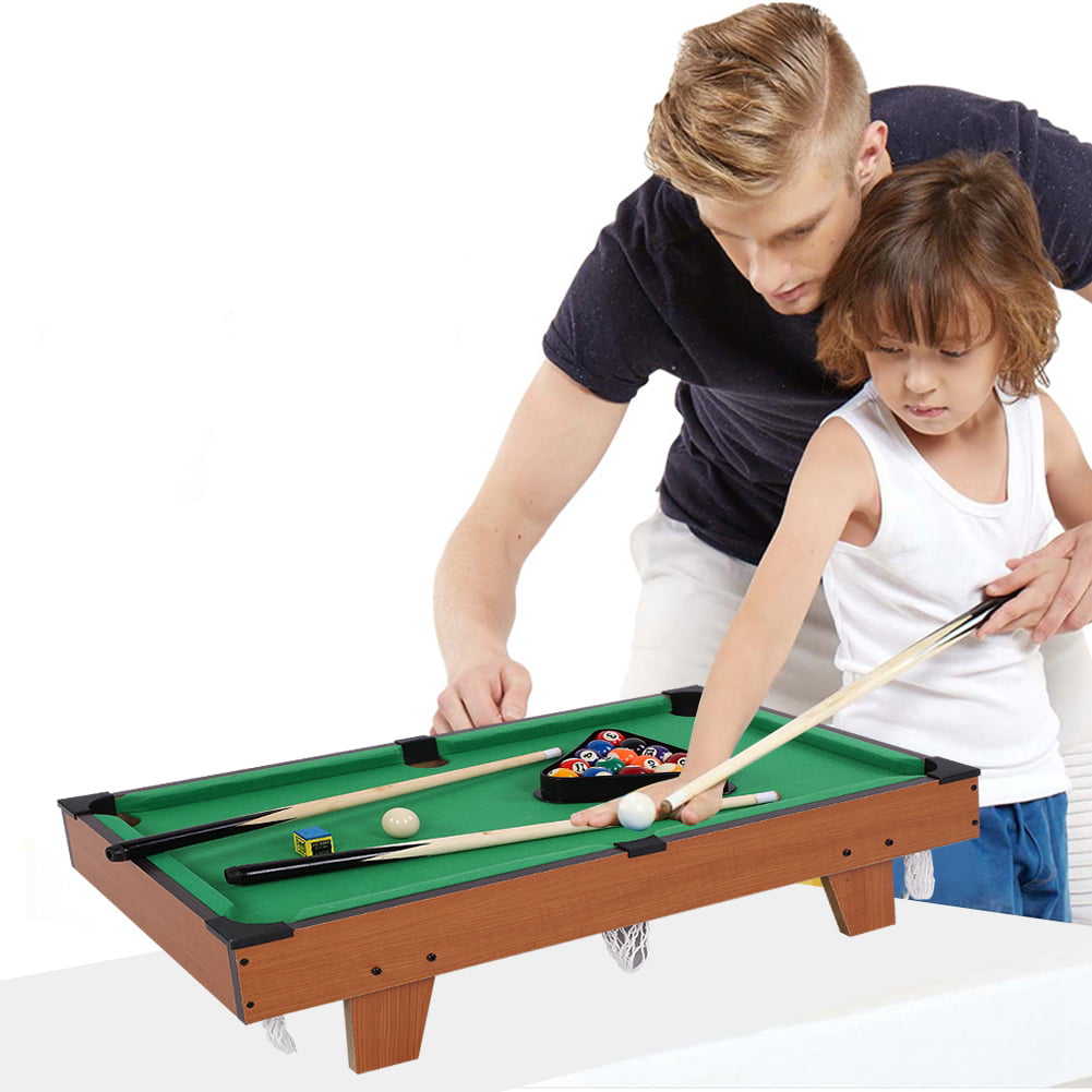 Mini Pool Table Kids Pool Snooker Billiard Cues Balls Family Game Indoor Sports 