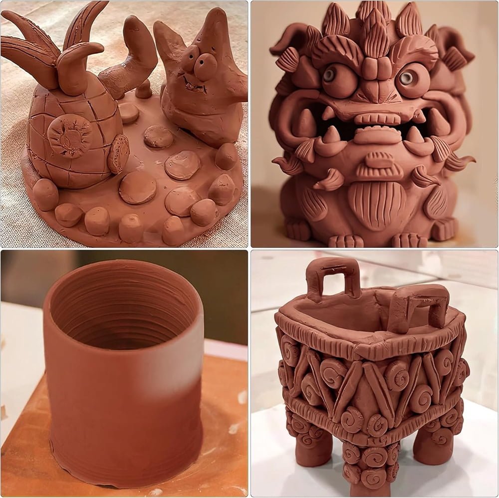 NOGIS Air Dry Modeling Clay, for Sculpting, Wheel Throwing, Hand Building, All-Purpose Modeling Clay 5 lbs for Sculpting (Terracotta)