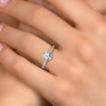 thumbnail image 4 of Gem Stone King 10K White Gold Sky Blue Aquamarine and Lab Grown Diamond Engagement Ring for Women | 0.96 Cttw | Pear Shape 8X5MM | Gemstone March Birthstone | Size 8, 4 of 6