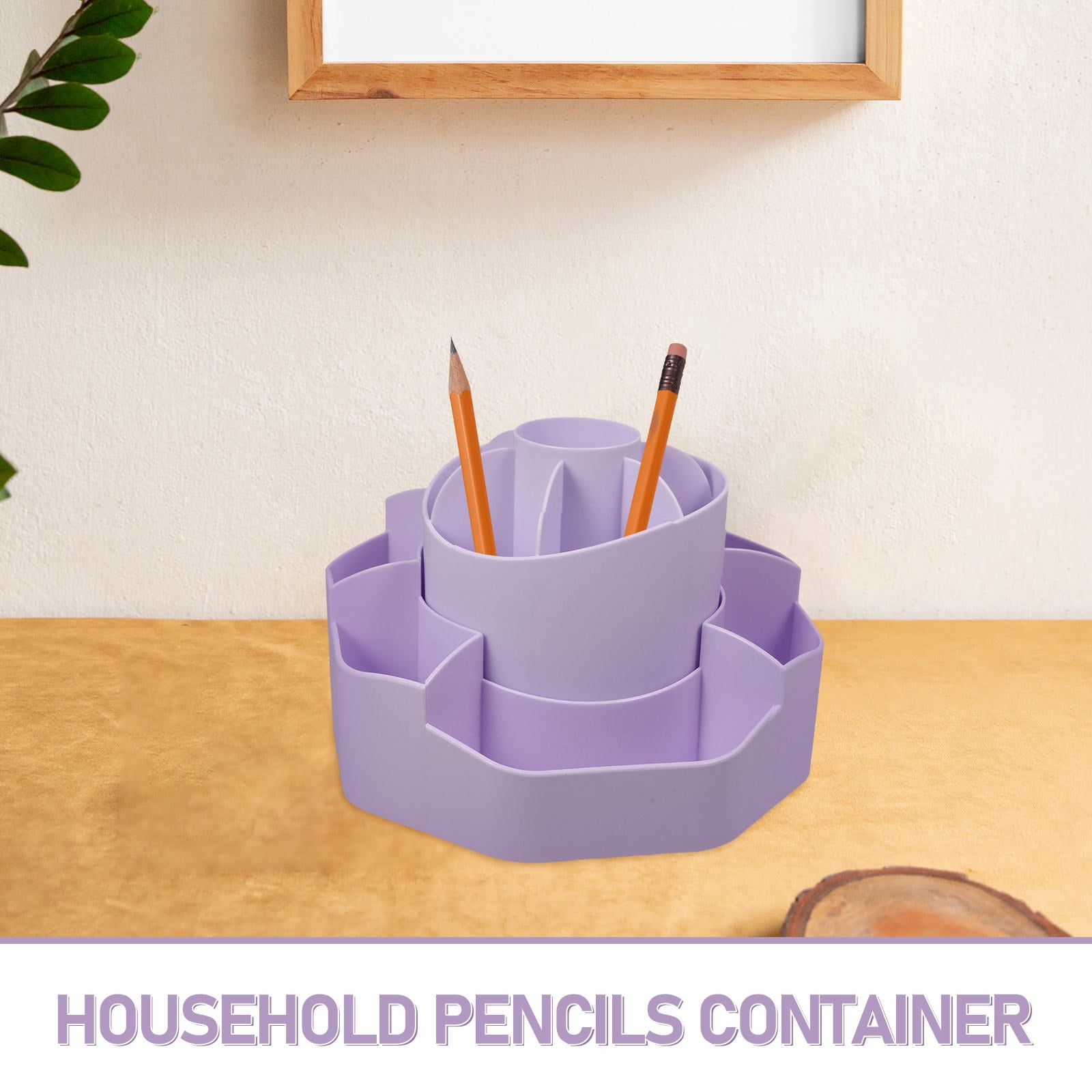 Hemoton Writing Pens Holder Students Pencils Holder Office Accessory Rotating Desk Organizer Cup Holder For Desk Pencils Table Organizer Box