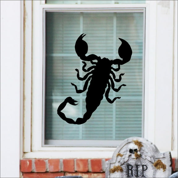 Halloween Scorpion Spooky Vinyl Lettering Wall Decal Size: 26”H x 16.5”L  - Color: Black