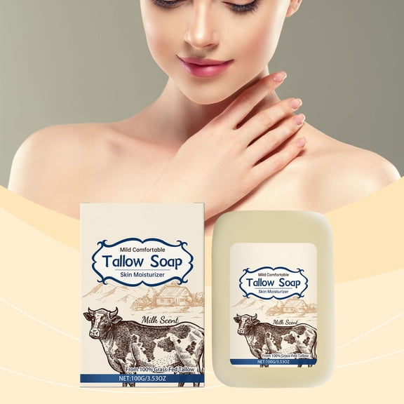 PiGOGI Tallow Balm Soap Hand Made Soap Cleansing Face and Back Beauty Soap Oil Control Moisturizing Face Wash Bath Soap 100g
