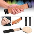 thumbnail image 1 of Iumwxz Portable Digital Guitar Practice Tool Portable Chord Trainer Guitar Finger Exercise 4 Fret home tool brown Plastic Clearance, 1 of 8