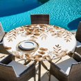 thumbnail image 6 of Brown Eucalyptus Leaves Round Tablecloth, Fitted Table Cover with Elastic for 36"-44" Round Tables, Spring Summer Botanical Table Cloth Outdoor Indoor Dinning Party Waterproof Tablecloths, 6 of 7