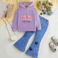 thumbnail image 2 of Ccpelsie Toddler Girls Clothes Long Sleeve Shirt Flare Pant Outfits for Girl Bell Bottom Kids Girls Clothing Set(L,3-4 Years), 2 of 4