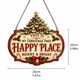 thumbnail image 2 of Christmas Happy Place Wooden Hanging Sign, Classic Xmas Front‑Door Decorative Plaque, Retro Vintage Festive Hanging Ornament, Wooden Material for Warm Holiday, 2 of 3