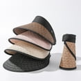 thumbnail image 7 of Women's Sun Visor Hats Wide Brim Straw Beach Hat Ponytail Hats for Women Foldable Floppy, 7 of 7