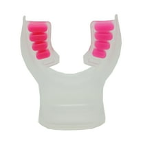 Scuba Diving Ultra Clear Silicone Mouthpiece w/ Color Tab & Regulator Tie (Pink)