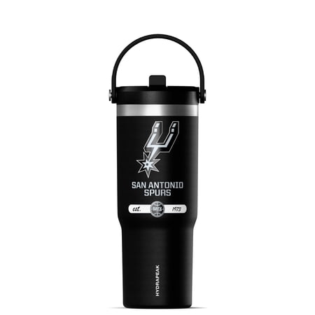 Hydrapeak x NBA Officially Licensed San Antonio Spurs 32 oz Nomad Tumbler with Handle and Straw Lid Leakproof Stainless Steel Water Bottle