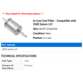 thumbnail image 2 of In-Line Fuel Filter - Compatible with 2000 Saturn LS1, 2 of 2