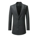 thumbnail image 1 of Mens Soft Wool Blend Trench Coat Notch Collar Long Sleeve Mid Length Two-Button Length Single Breasted Jackets, 1 of 3