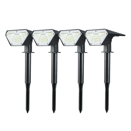 

moobody 4PCS LED Solar Spotlight Adjustable 2 In 1 Landscape Stake Lights Wall Light Waterproof Lights for Yard Walkway Patio Decoration Lamp Warm White & White