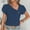 Blue, variant on OKBOP Plus Size Tops for Women Short Sleeve Blue V-Neck Button Solid T-Shirts Womens Shirts for Summer