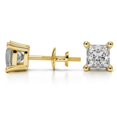 thumbnail image 3 of 3.00 Carat Stunning Princess Cut Moissanite Diamond Wedding Stud Earrings for Gift Solid 18K Yellow Gold Screw Back Beautiful Studs Earring, 3 of 5