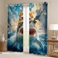 thumbnail image 2 of Feelyou Kawaii Ocean Sealife Blackout Curtains Set of 2 (52x84 Each), Cat Riding Shark Window Curtains, Teens Boys Girls Kids Curtains and Drapes, Blackout Curtains Bedroom Decor, 2 of 6