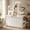 White, variant on Aukfa 2-in-1 Cat Tree with Hidden Litter Box Enclosure, Modern Multi-Level Cat Tower with Storage Cabinet & Sisal Scratching Posts,Black