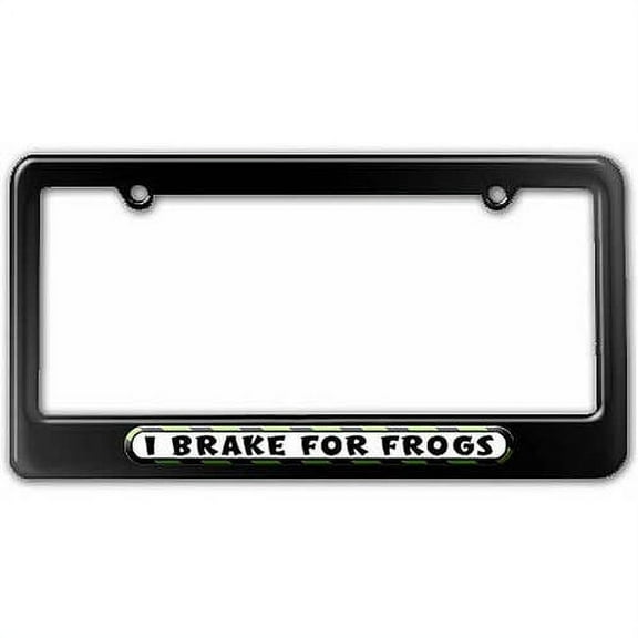 I Brake For Frogs License Plate Tag Frame, Multiple Colors