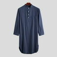 thumbnail image 4 of gakvbuo Kaftan For Mens Nightshirt Long Sleeve Sleepwear Soft Comfy Nightgown Loose Sleep Shirt, 4 of 9