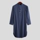 thumbnail image 4 of Batas de ocio para hombre, manga larga, botones, camisa larga, estilo étnico medio, bata informal juvenil, pijama para mujer, 4 of 9