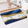 thumbnail image 3 of Blue and Gold Marble Glitter Waves Pattern Bathroom Rugs Mat,Non Slip Microfiber Bathroom Rug,Rubber Backing,Soft Bathroom Mats for Bathroom Floor,Tub and Shower,17x27in(43x68cm), 3 of 4