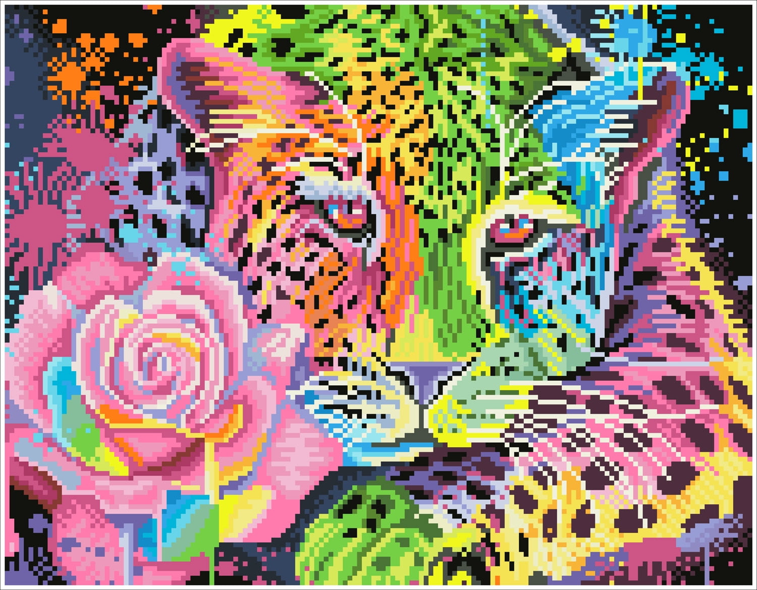 Diamond Dotz Neon Rainbow Leopard Diamond Painting Kits for Adults - Diamond Art Kits a Relaxing Creative Craft Kit with Dotz Gems