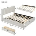 thumbnail image 2 of Harper & Bright Designs Queen Size Platform Bed with Twin XL Trundle and 2 Drawers, Modern Linen Upholstery Bed Frame with Classic Headboard, Beige, 2 of 15